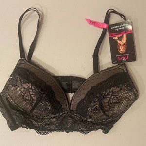 Maidenform Casual Comfort Wirefree Lace Bralette Black/Latte 34A